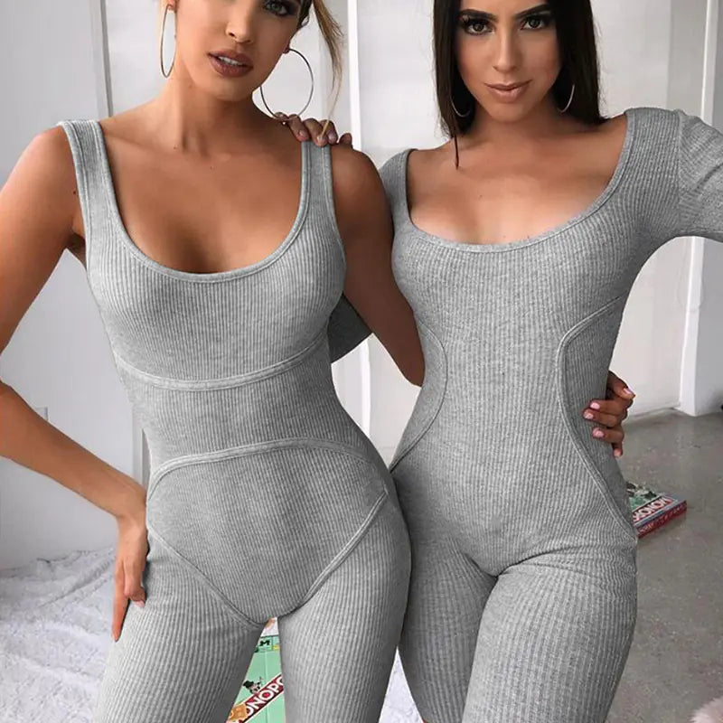 Women's Sleeveless Jumpsuit with Shorts for Fitness