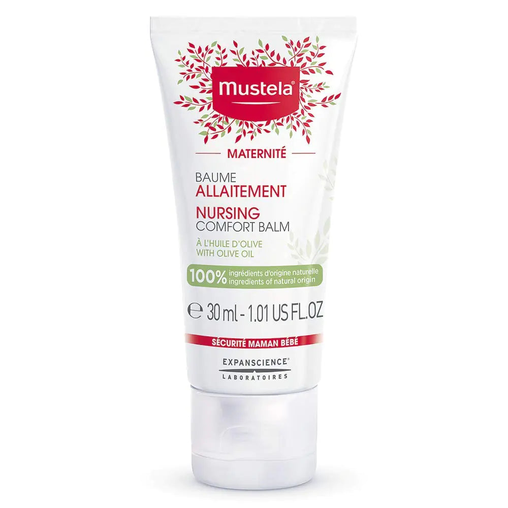 Mustela Maternity Nursing Comfort Balm - Natural Pregnancy Skincare Nipple Cream for Breastfeeding with Olive Oil - Vegan & Fragrance Free - 1.01 fl. oz.