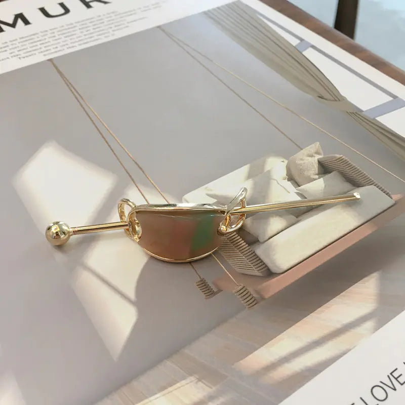 Geometric Alloy Hairpin for Vintage Elegant Style