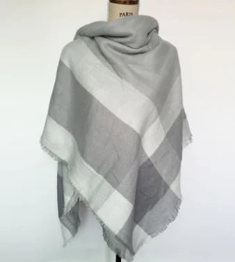 Autumn Women's Faux Cashmere Plaid Scarf & Shawl