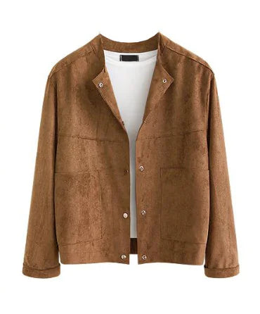 Suede Short Jacket for Plus Size Women, Fashion Fit