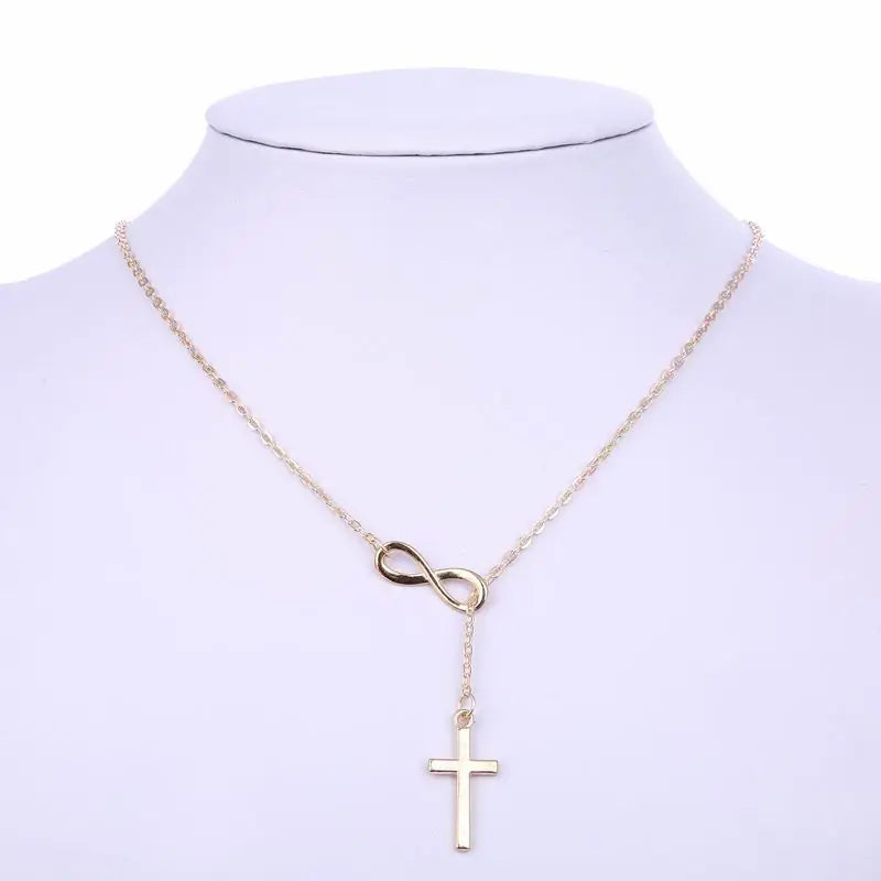 Simple Solid Color Cross Necklace for Women