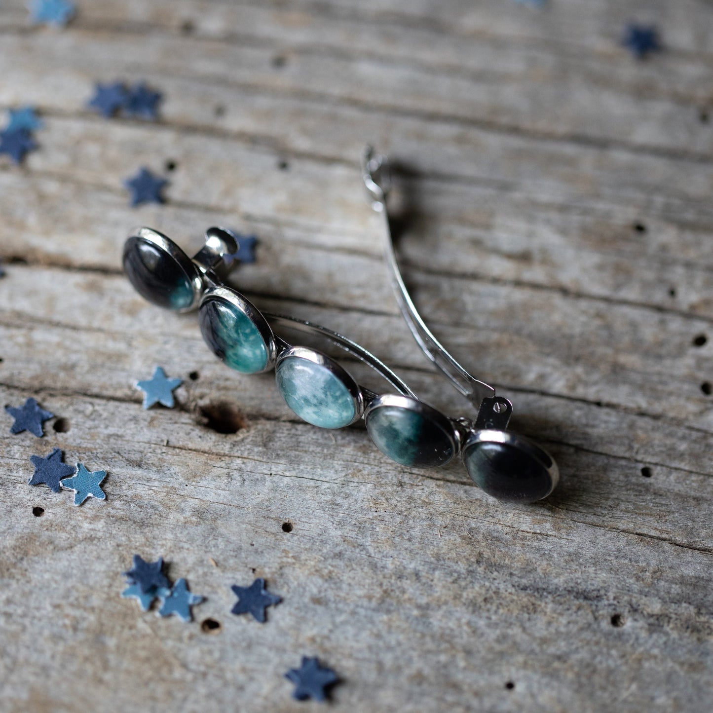 Moon Phase Hair Clip β Celestial Barrette for Stargazers & Bridesmaids