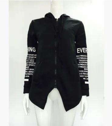 Graffiti Letter Hoodie Zipper Jacket for Women