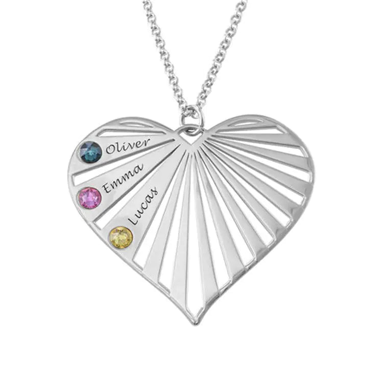 Personalized Heart-Shaped Diamond Necklace for Women