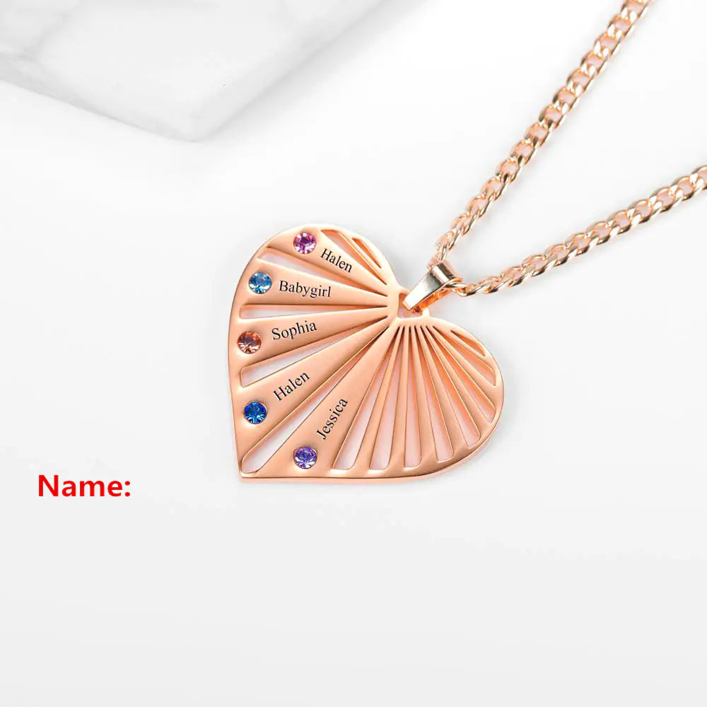 Personalized Heart-Shaped Diamond Necklace for Women