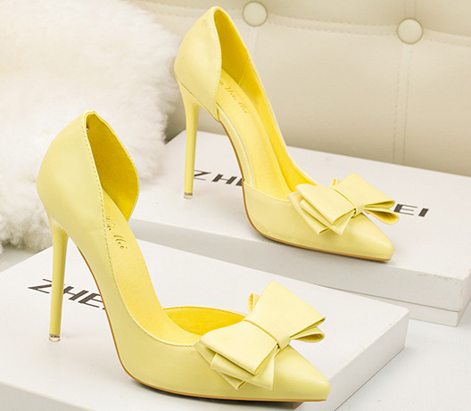 Women's Bow High Heels with Pointed Toe