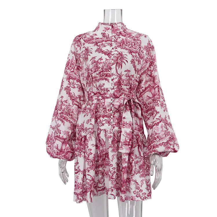 Fashionable Backless T-Shirt with Bow Tie and Print
