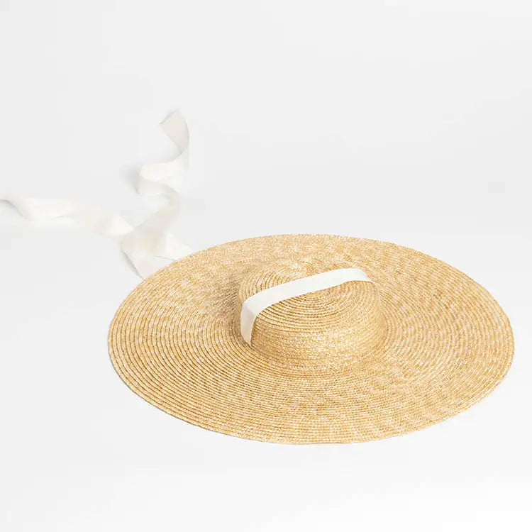Vintage Oversized Lace-up Straw Shading Hat