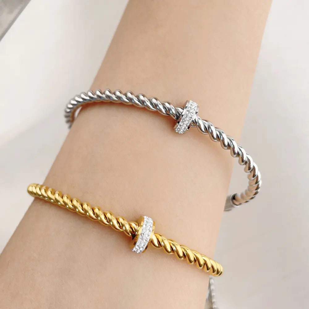 Fried Dough Twists Bracelet in Titanium Steel