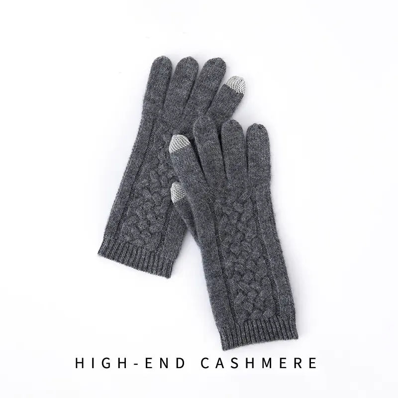 Cashmere Touchscreen Thick Knitted Gloves for Cycling