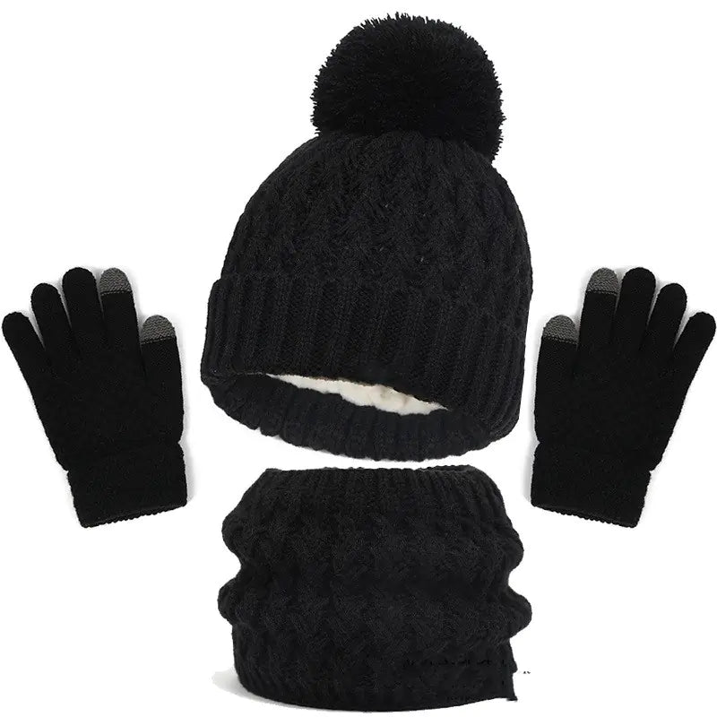 Children's Three-Piece Hat, Scarf, and Gloves Set