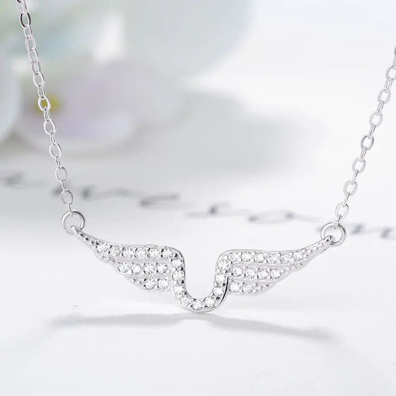 S925 Silver Angel Wings Necklace for Women