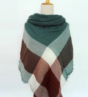 Autumn Women's Faux Cashmere Plaid Scarf & Shawl
