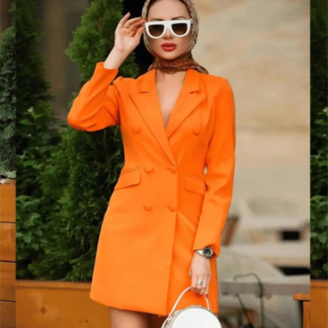 Minimalist Solid Color Suit Jacket for Women