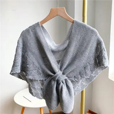 Ladies' Hollow Knit Shawl Cape and Scarf Vest