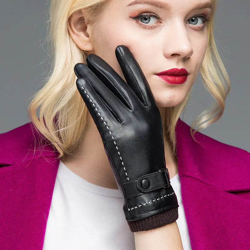 Women's Leather Touchscreen Gloves for Fall/Winter