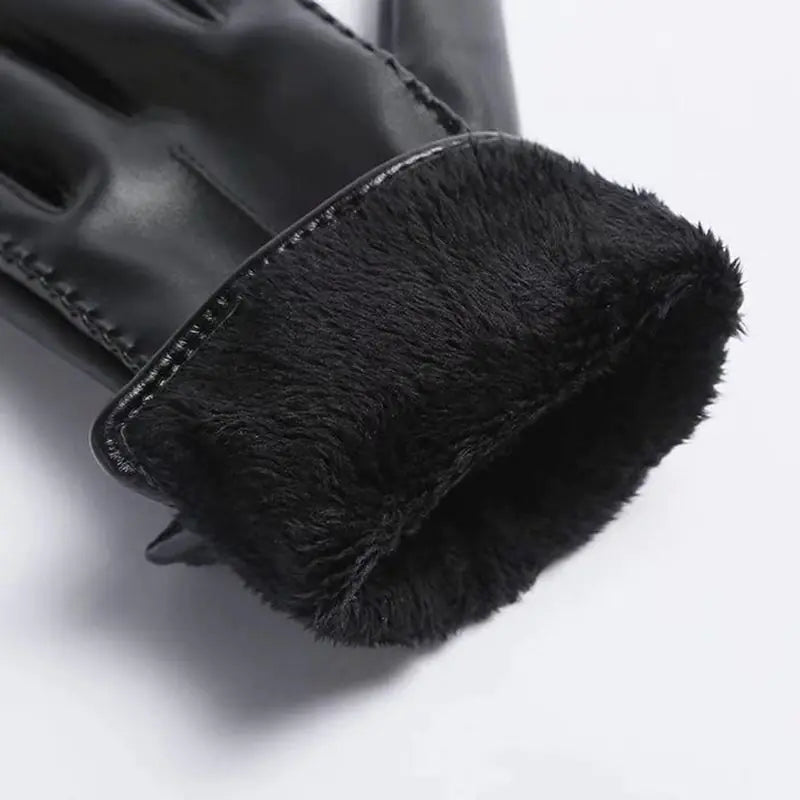 Women's Winter Cute Touchscreen PU Leather Gloves