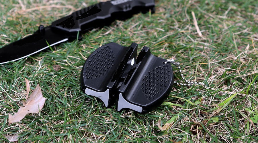 2-Stage Manual Knife Sharpener – Non-Slip Base, Compact Design (Black)