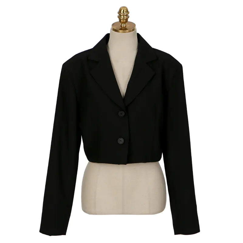 White Short Jacket and Wide Leg Pants Set