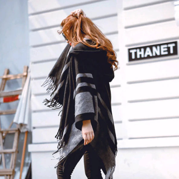 2020 Autumn Winter Women's Hooded Cape Scarf Shawl