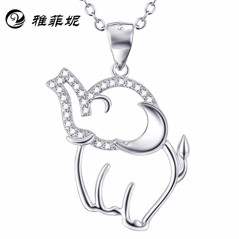 S925 Silver Elephant Pendant Necklace for Women