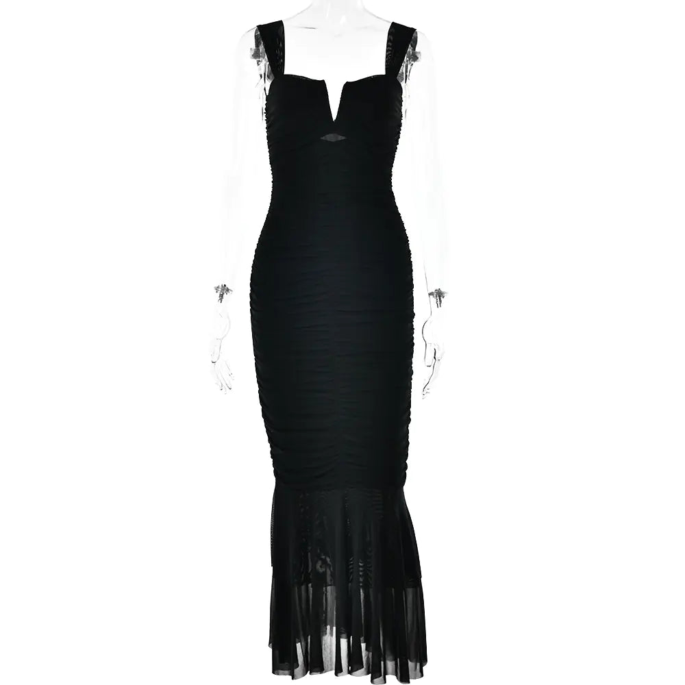 Fashionable Spring Summer Spliced Midi Dress FD9738