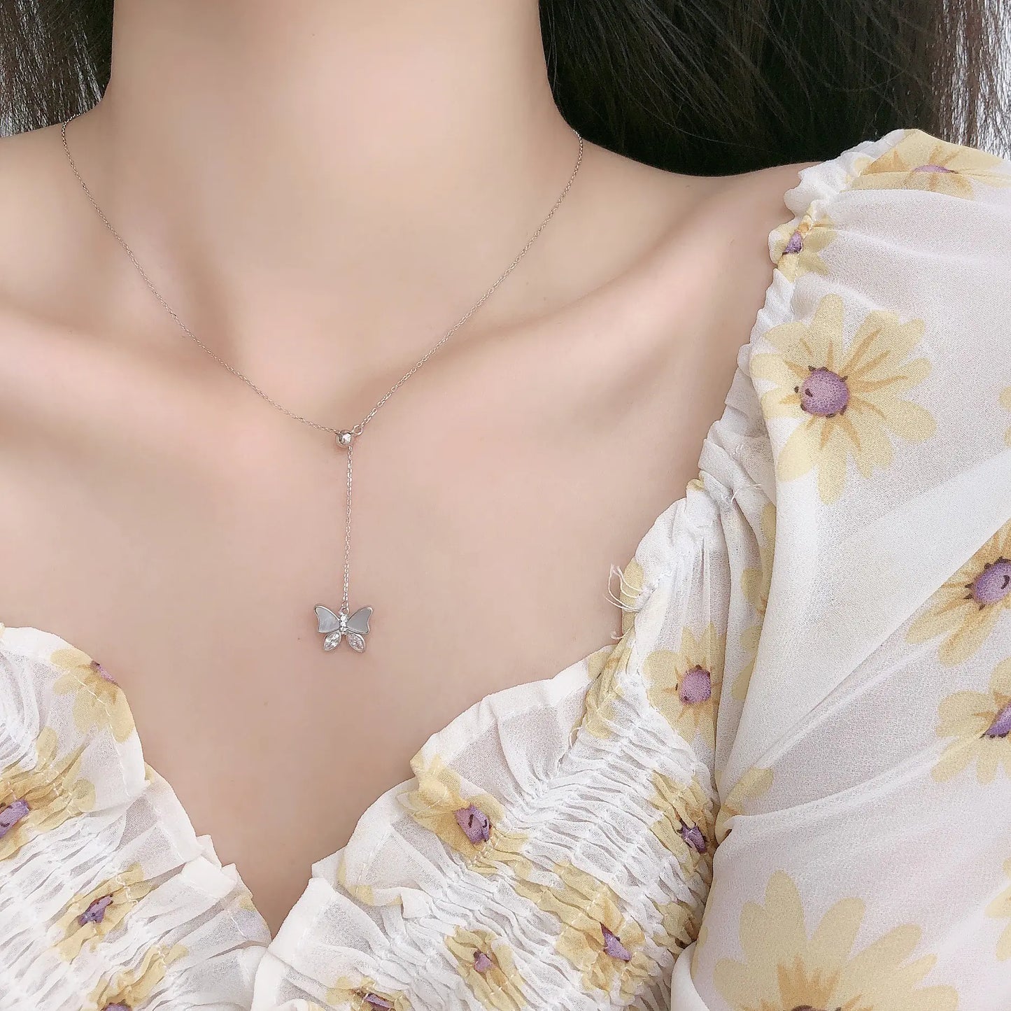 S925 Silver Butterfly Necklace for Women - Unique Design