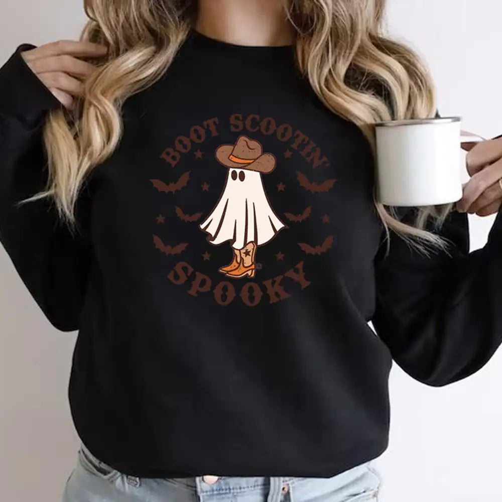 Cowboy Ghost Halloween Hoodie - Boot Scootin Spooky