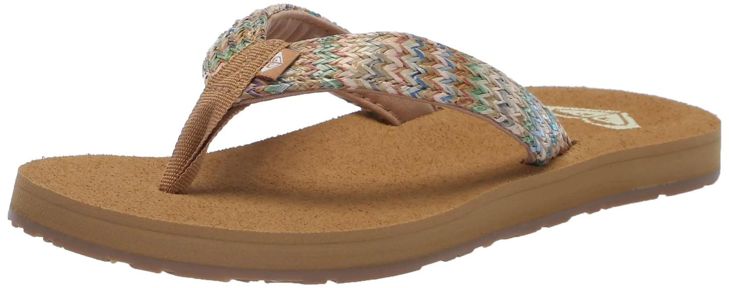 Roxy Womens Porto Raffia II Sandal Multi/Olive 241 11