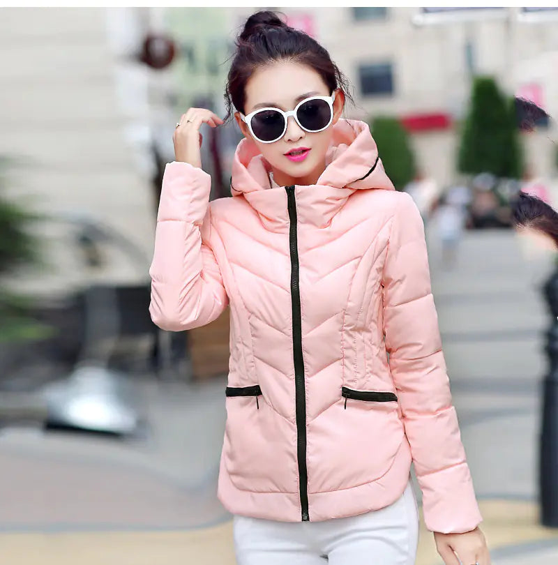 Stylish Short Women's Cotton Jacket for Winter