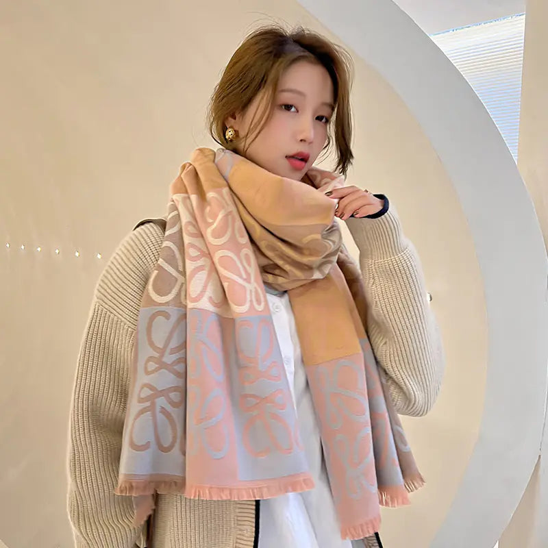 Women's Winter Scarf - Reversible Cashmere Shawl