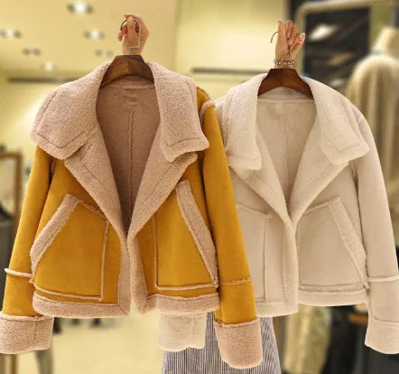 Stylish Warm Beige Cotton Jacket for Women