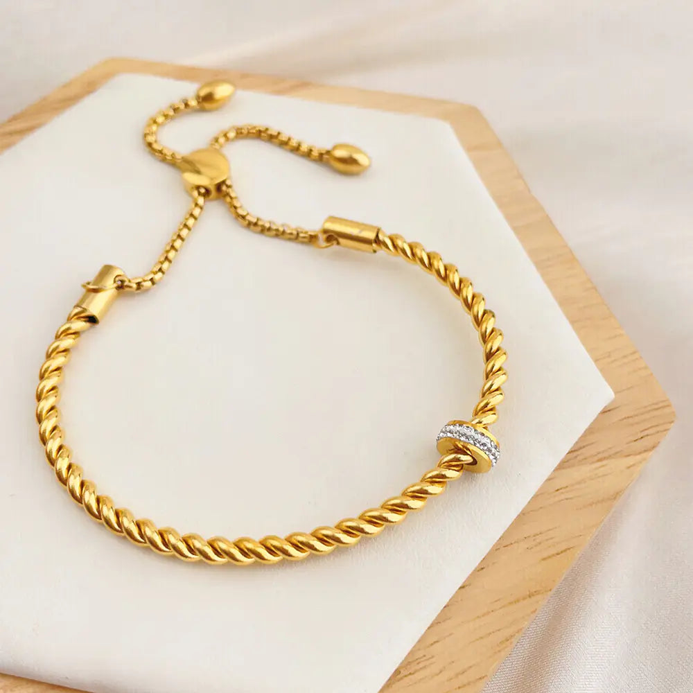 Fried Dough Twists Bracelet in Titanium Steel