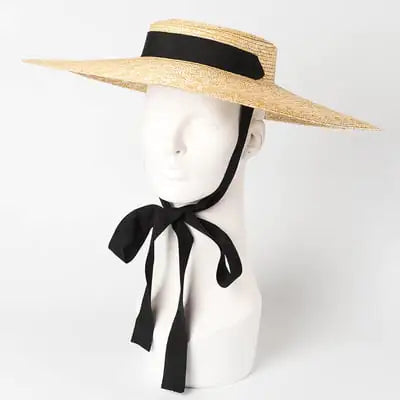 Vintage Oversized Lace-up Straw Shading Hat