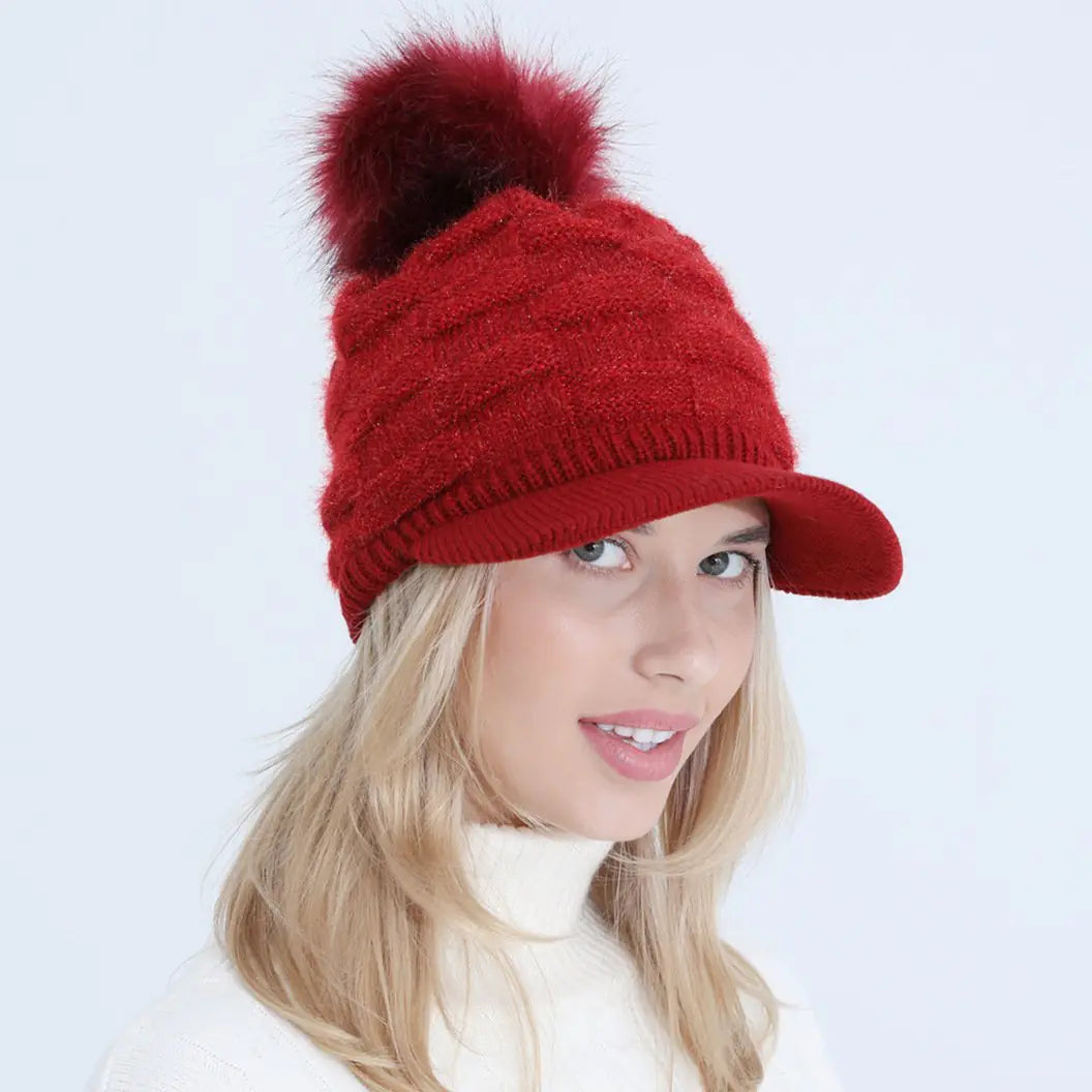 Thick Jacquard Knitting Wool Square Warm Hat