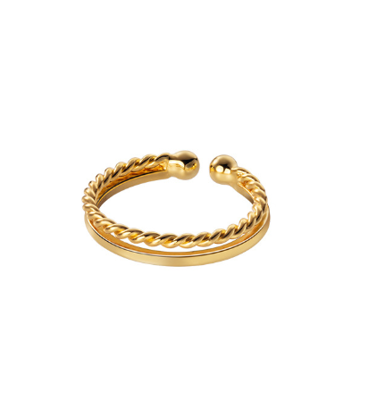 S925 Sterling Silver Double Twist Ring for Women – Elegant Layered Stackable Design