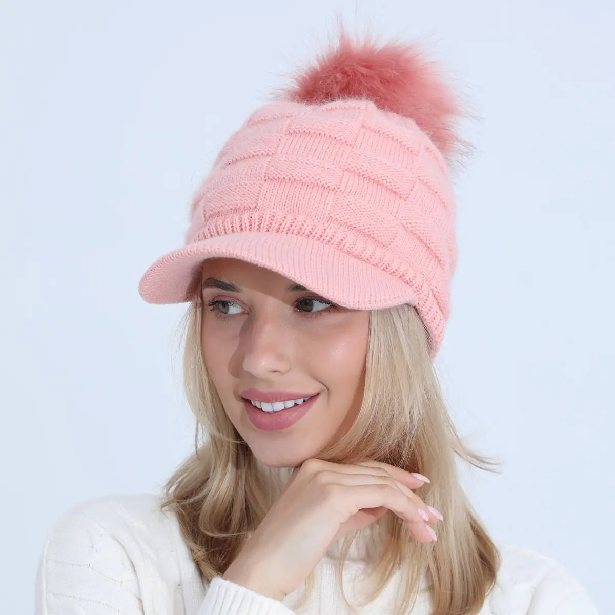 Thick Jacquard Square Knit Wool Warm Hat
