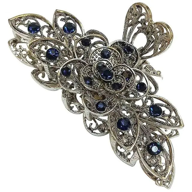 Large Retro Flower Hairpin Clip – Vintage European Style Alloy Hair Accessory for Women