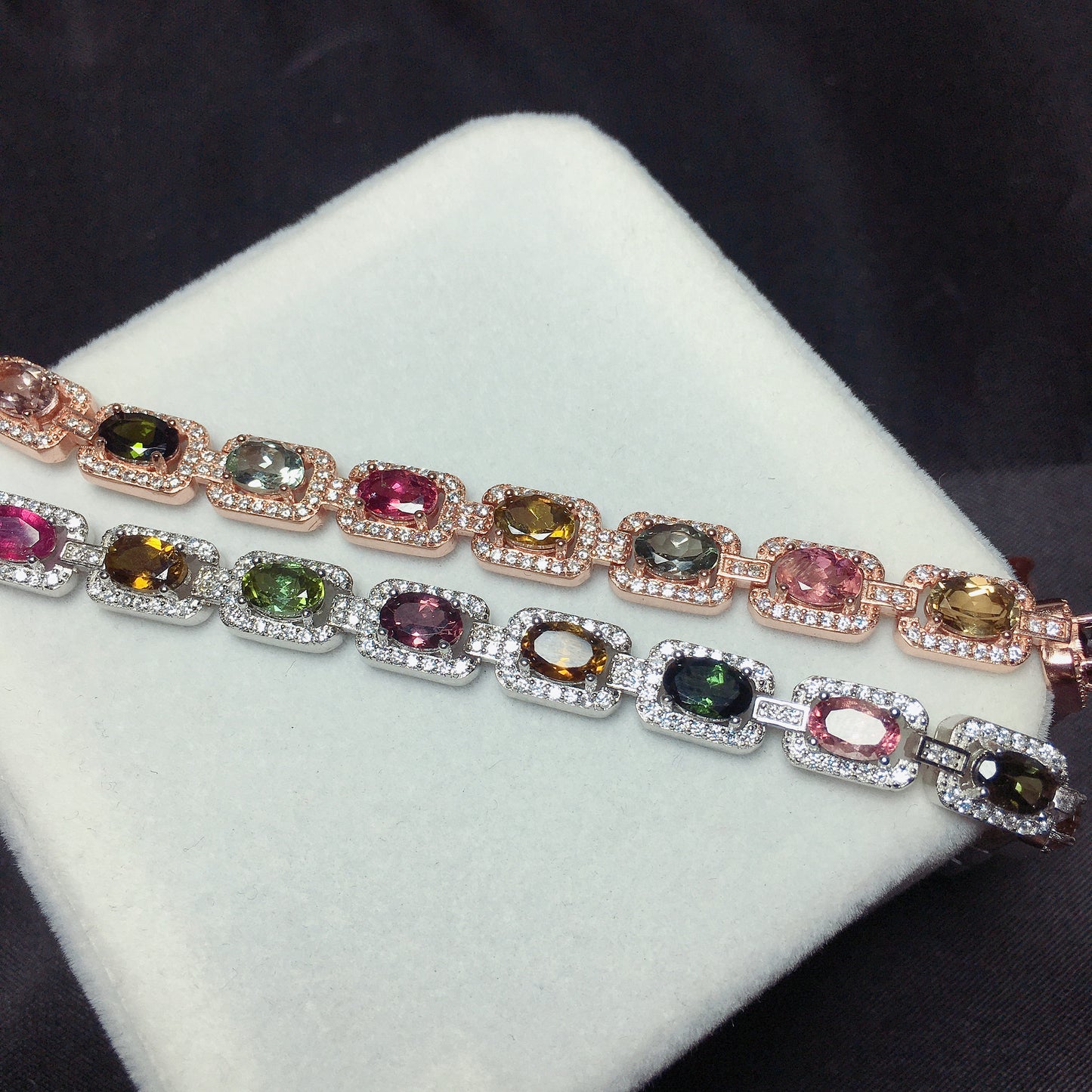 Natural Tourmaline Bead Bracelet for Women – Handmade Crystal Healing Stone Jewelry
