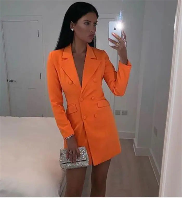Minimalist Solid Color Suit Jacket for Women