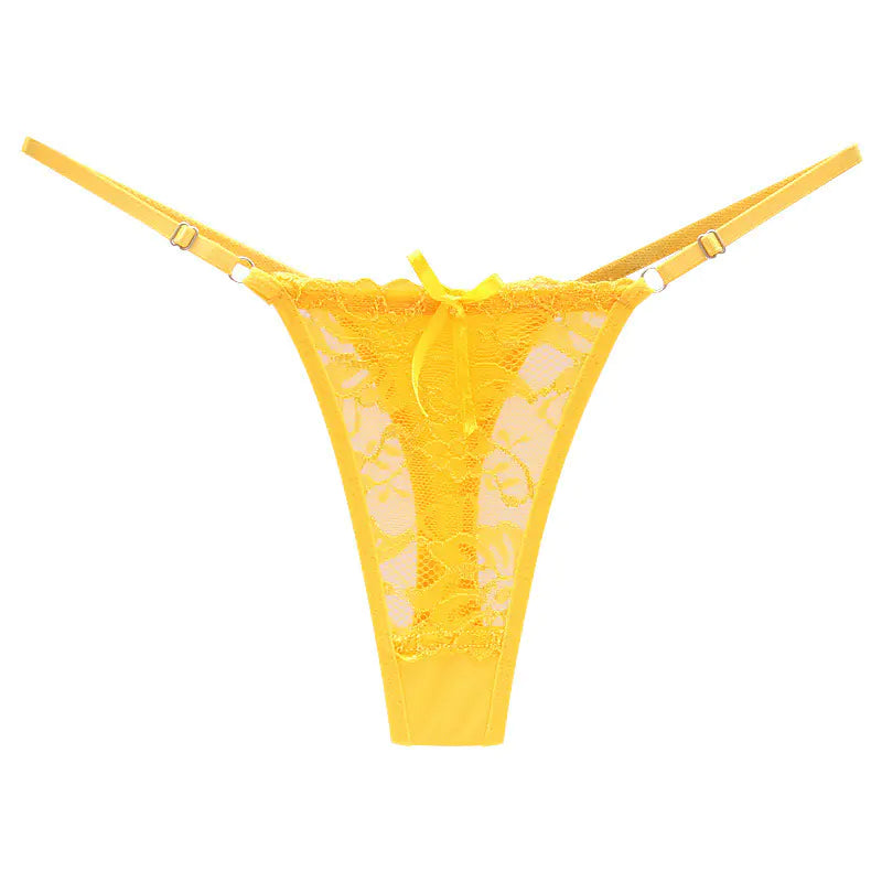 New Low-rise Lace Transparent Adjustable Thong Panties