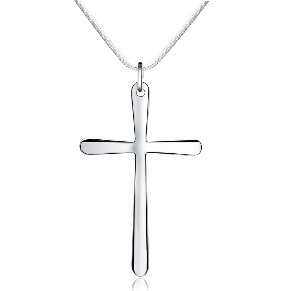 Platinum Cross Alloy Necklace for Women