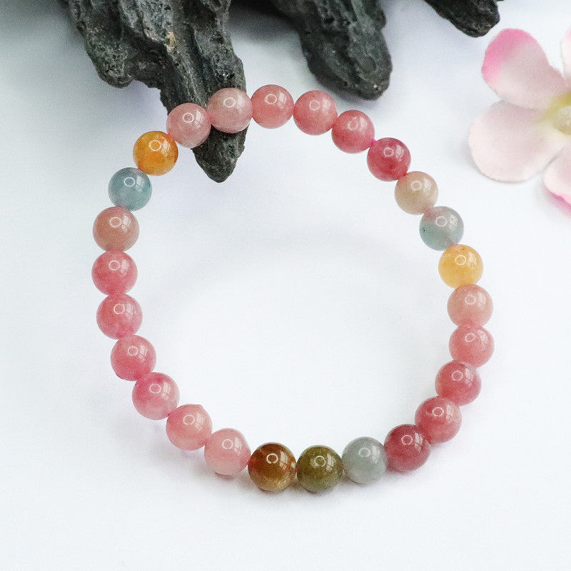 Natural Tourmaline Bead Bracelet – Genuine Healing Crystal Jewelry for Women