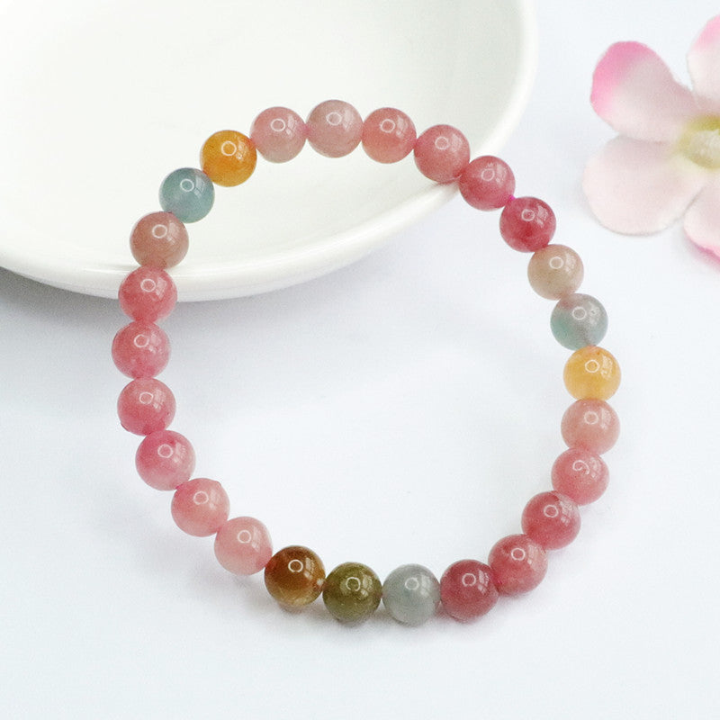 Natural Tourmaline Bead Bracelet – Genuine Healing Crystal Jewelry for Women
