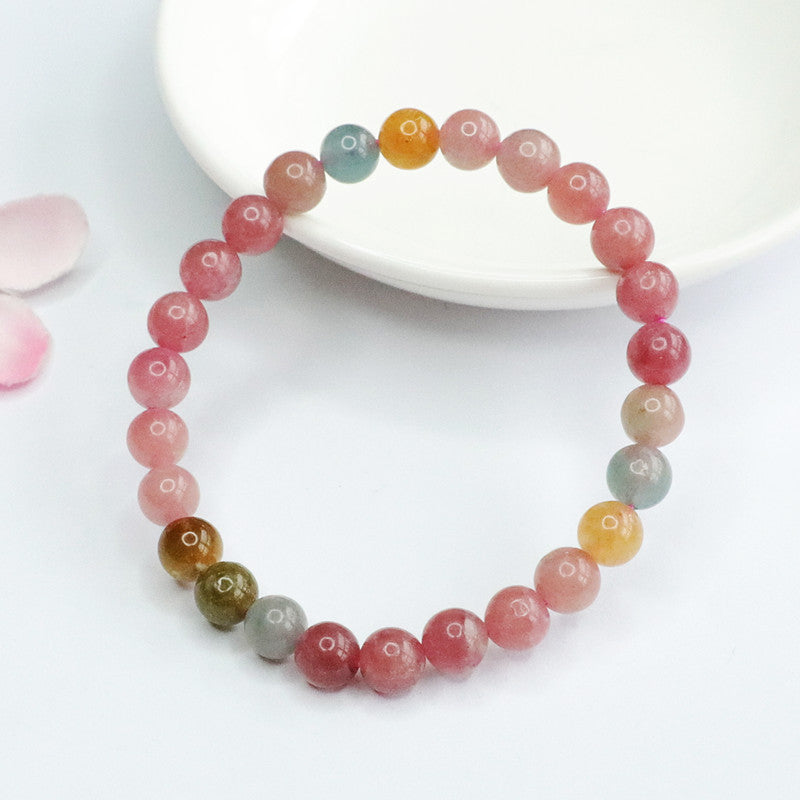 Natural Tourmaline Bead Bracelet – Genuine Healing Crystal Jewelry for Women