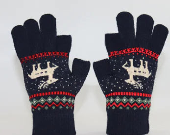 Winter Touchscreen Knitted Gloves for Women (Deer Design)