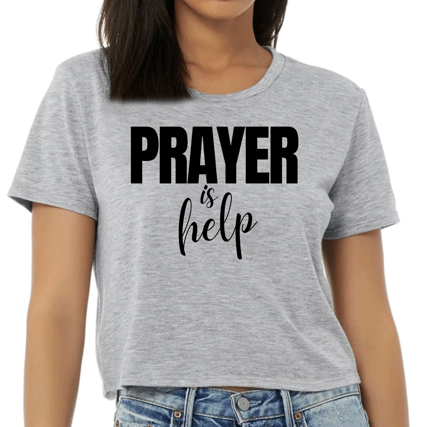 Womens Cropped Graphic T-shirt - Say it Soul - Prayer is Help-3