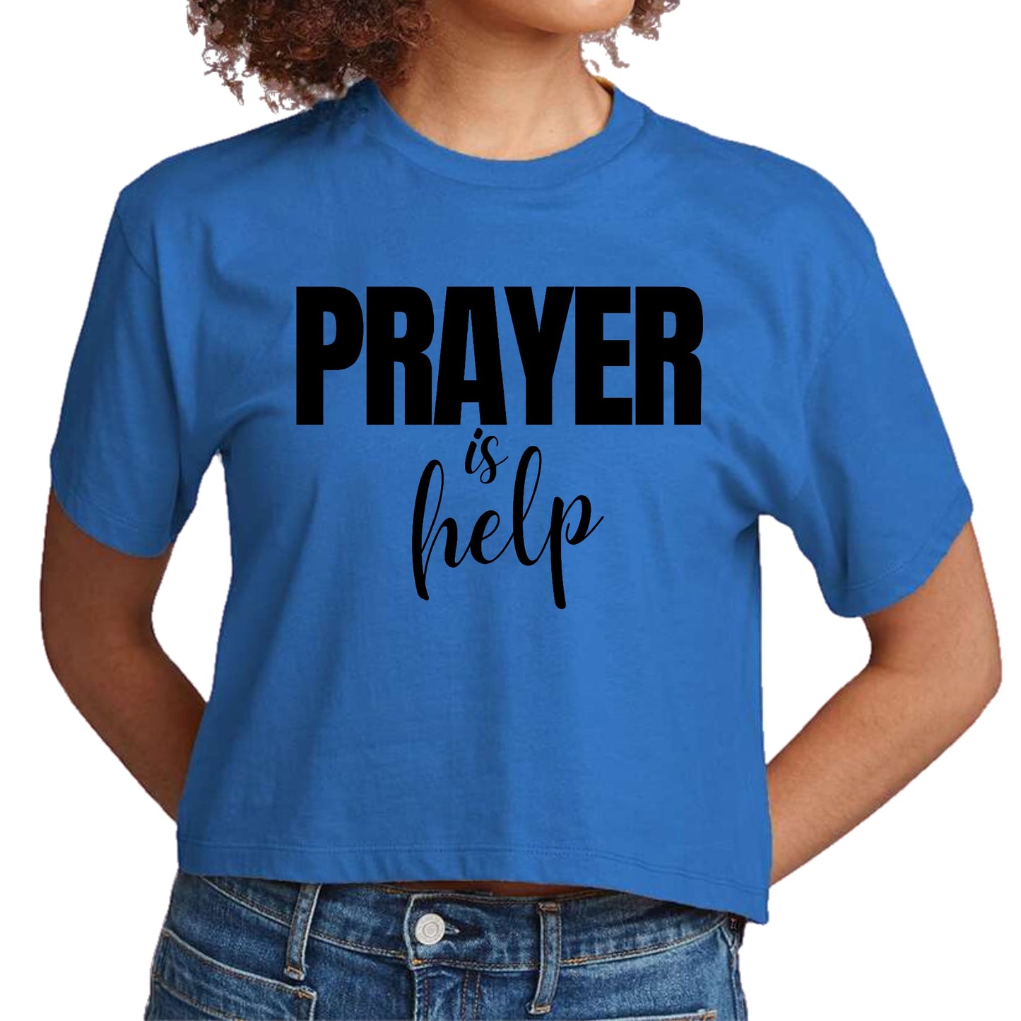 Womens Cropped Graphic T-shirt - Say it Soul - Prayer is Help-2