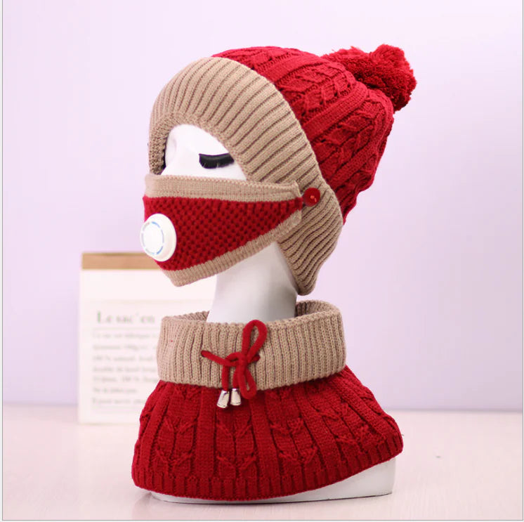Winter Cycling Face Mask and Fleece Neck Warmer Set